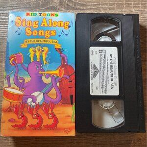Vintage Kid Toons Sing Along Songs By The Beautiful Sea VHS Good with Slipcase